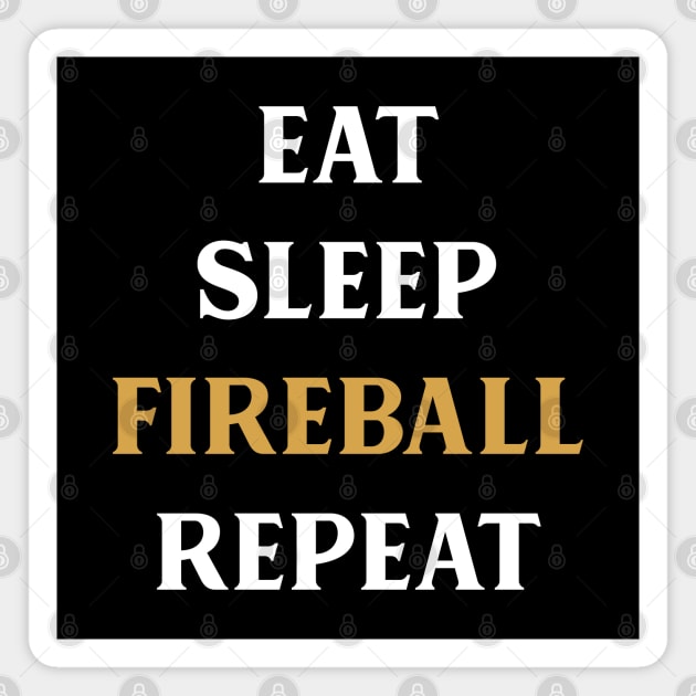 Eat Sleep Fireball Repeat Tabletop RPG Addict Magnet by pixeptional